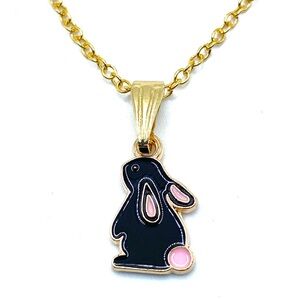 Gold Bunny Pendant Necklace